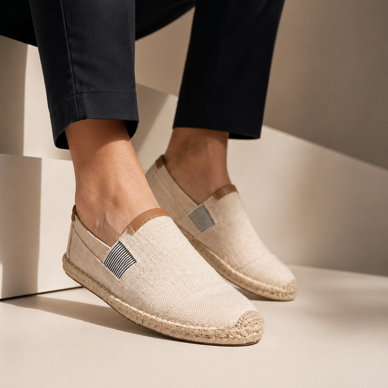 Woven Canvas Slip-On Shoes
