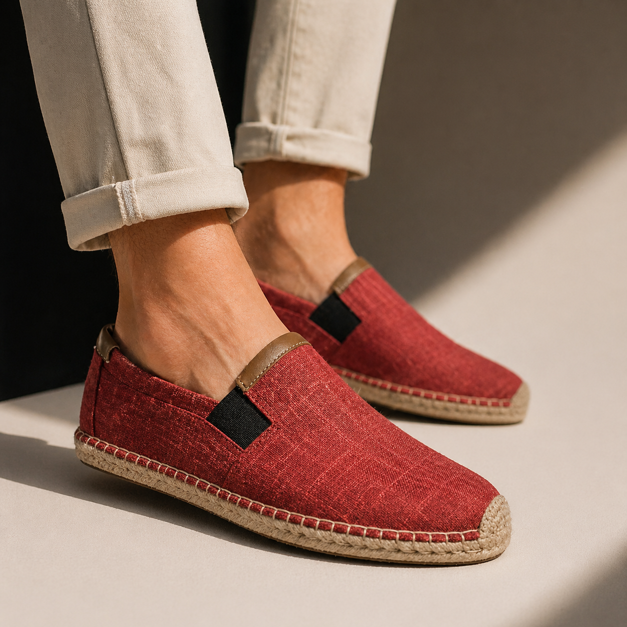 Woven Canvas Slip-On Shoes