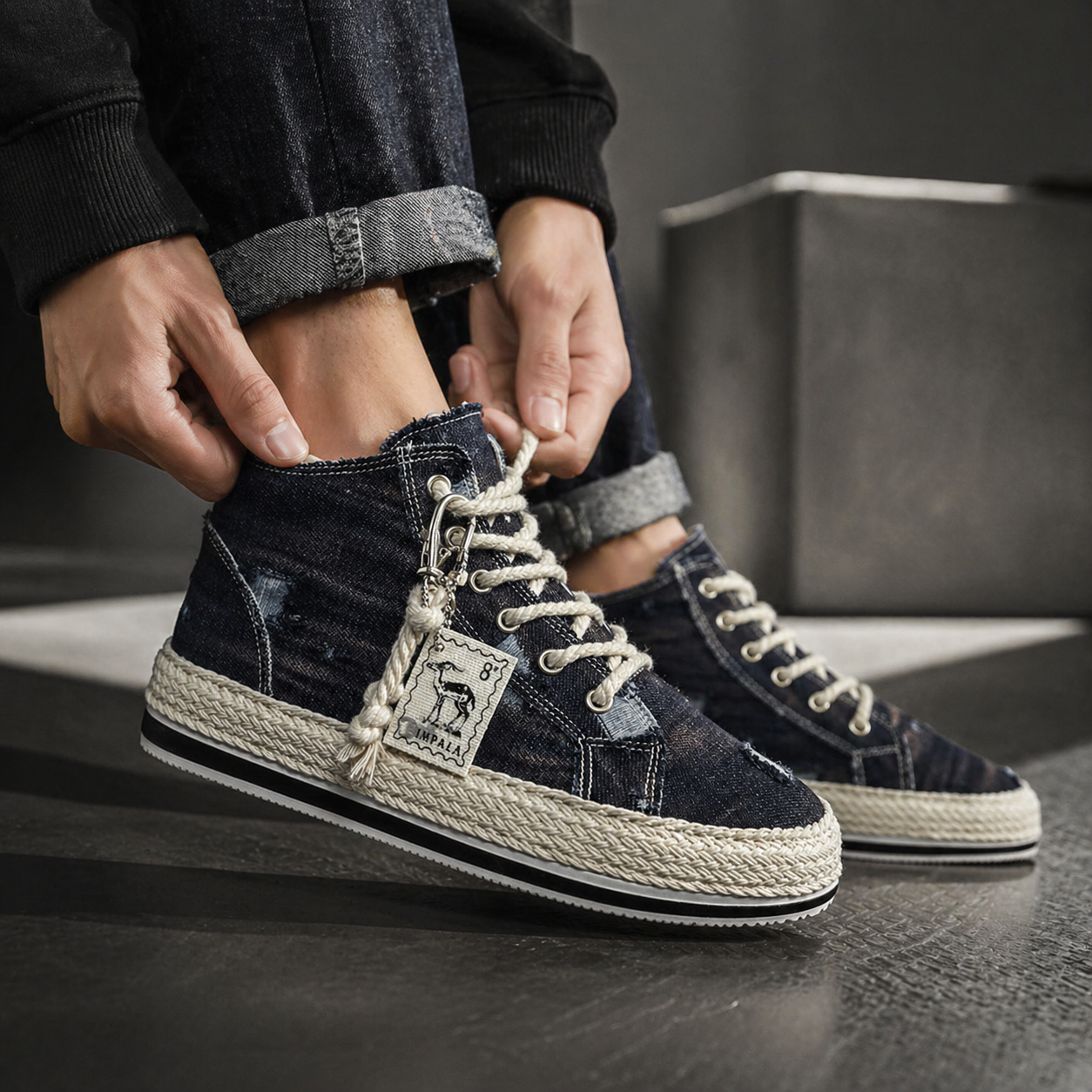 High-Top Canvas Sneakers