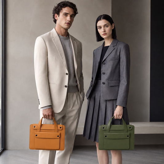 Ansaldo Business Leather Briefcase
