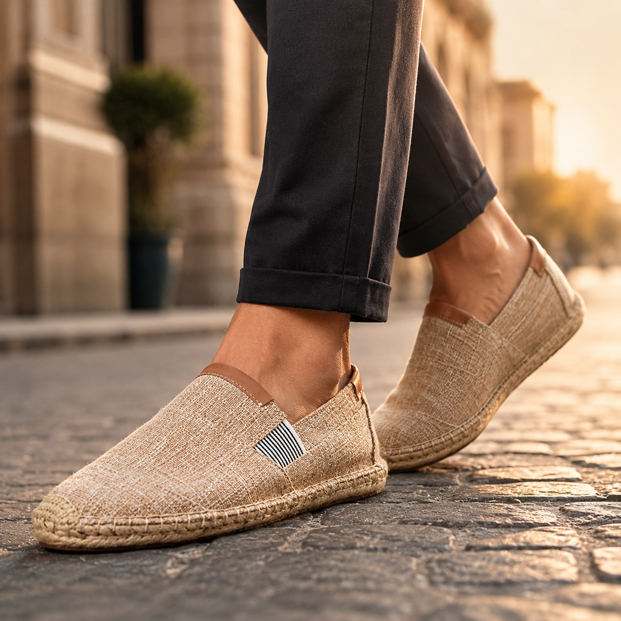 Woven Canvas Slip-On Shoes