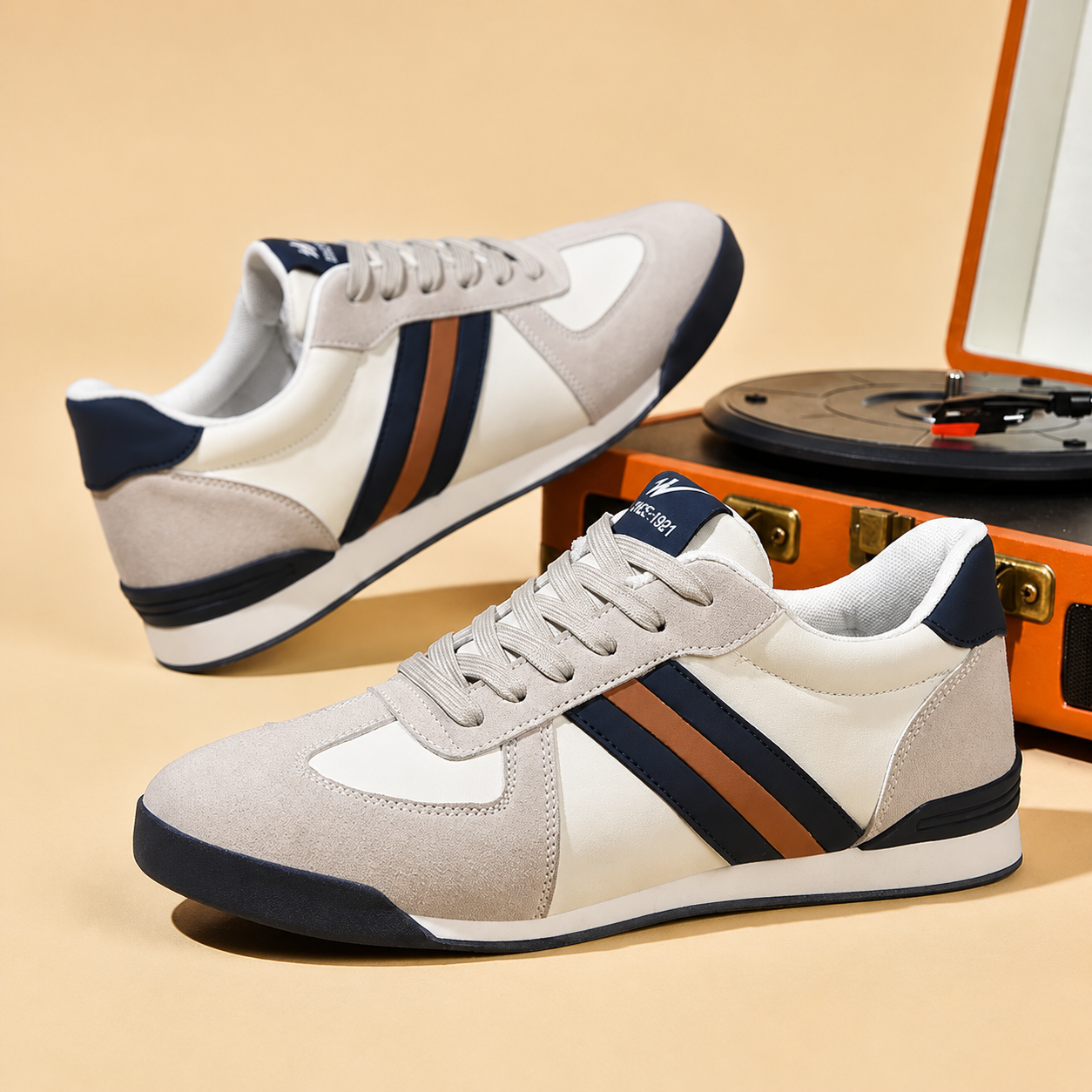 Retro Flat-Sole Sneakers