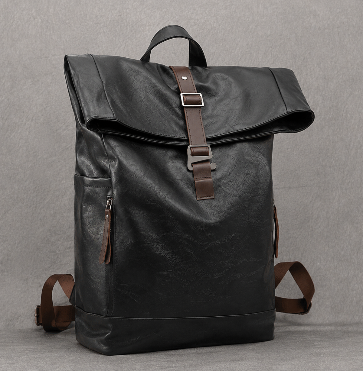 Halstead Roll-Top Leather Backpack